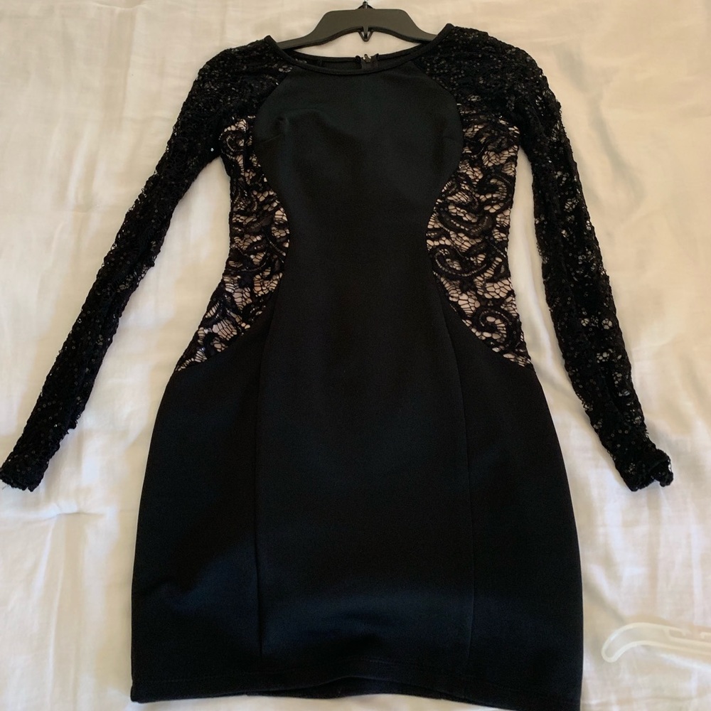 Back lace sparkly dress